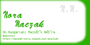 nora maczak business card